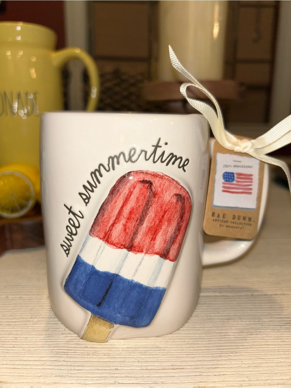 Rae Dunn Red White Blue Popsicle Sweet Summertime Coffee Mug, NWT